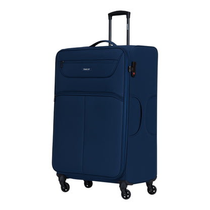 Eagle Super Lightweight 4 Wheels Spinner Soft Shell Expandable Luggage Navy