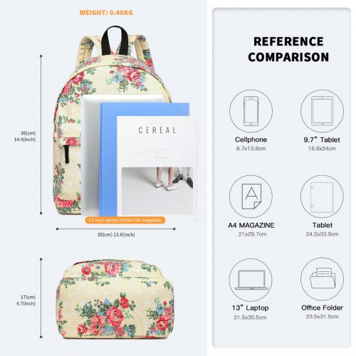 Miss Lulu E1401F beige backpack – detail view 4