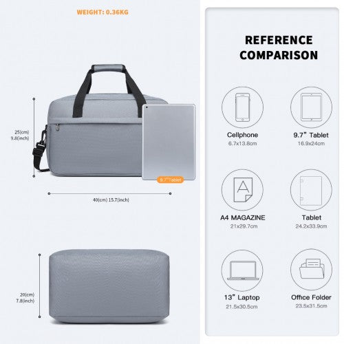 Kono E1960M grey duffle bag – detail view 4