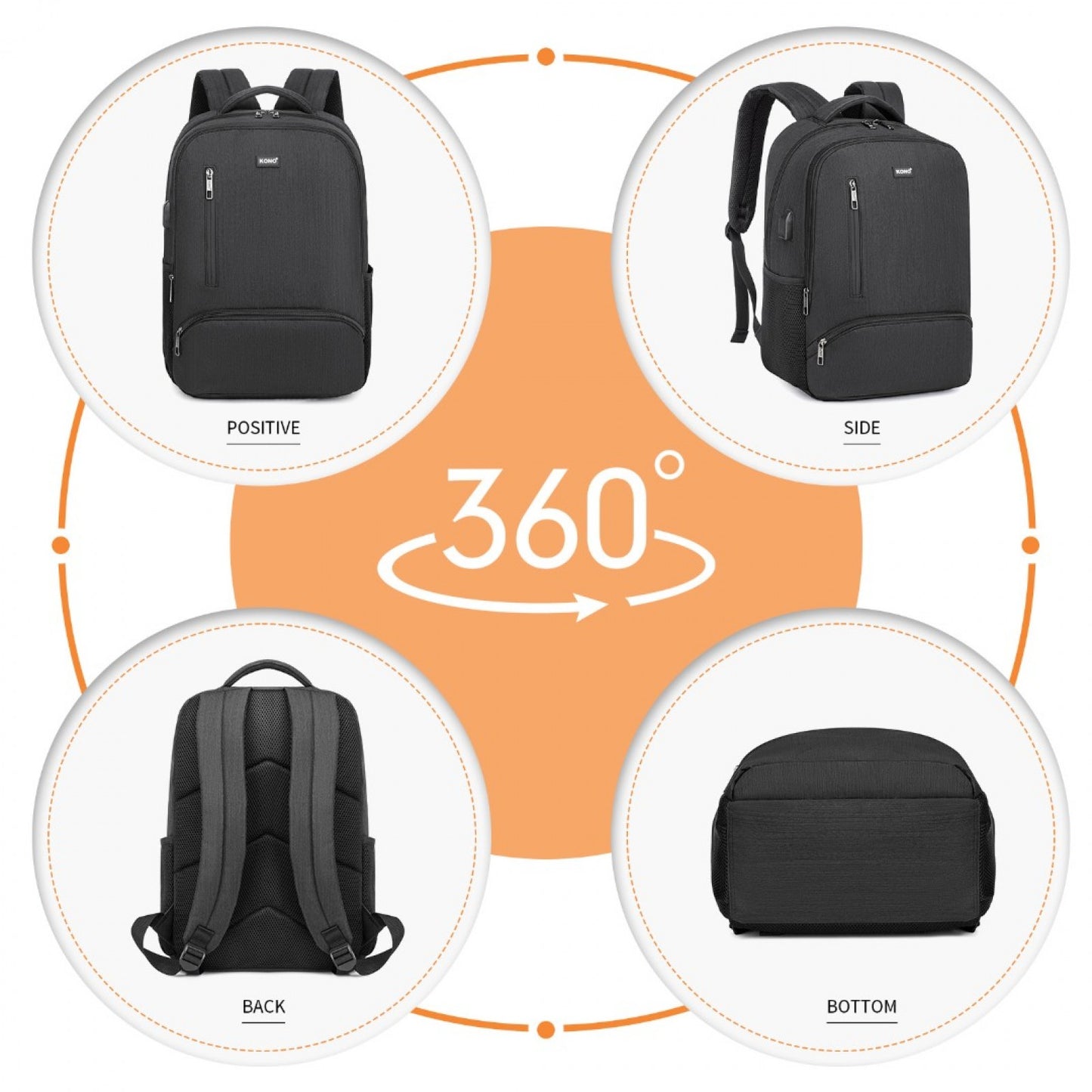 Kono E1978 black backpack – detail view 4