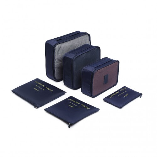 E2015 - Kono 6 Piece Polyester Travel Luggage Organiser Bag Set