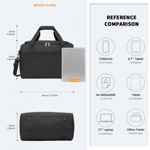 Kono E2016S black duffle bag – rear view