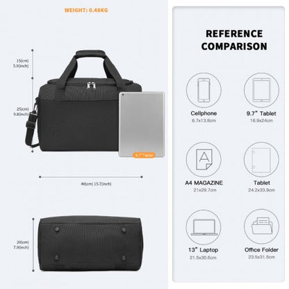 Kono E2016S black duffle bag – rear view