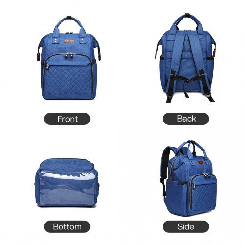 E6705 - Kono Wide Open Designed Baby Diaper Changing Backpack - Blue