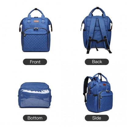 E6705 - Kono Wide Open Designed Baby Diaper Changing Backpack - Blue