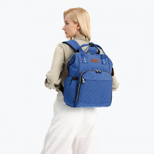 E6705 - Kono Wide Open Designed Baby Diaper Changing Backpack - Blue