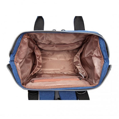 E6705 - Kono Wide Open Designed Baby Diaper Changing Backpack - Blue