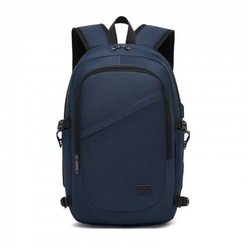 E6715 - Kono Business Laptop Backpack with USB Charging Port - Dark Blue
