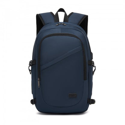 E6715 - Kono Business Laptop Backpack with USB Charging Port - Dark Blue