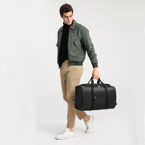 EA2112 - Kono Waterproof Lightweight Travel Duffle Bag Sports Holdall - Black