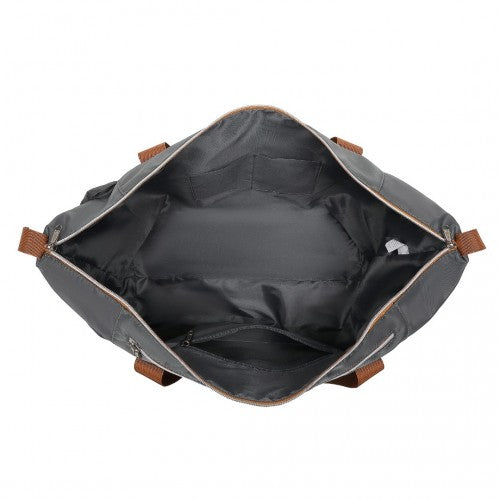 Kono EA2402 grey and brown duffle bag – detail view 5