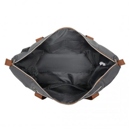 Kono EA2402 grey and brown duffle bag – detail view 5