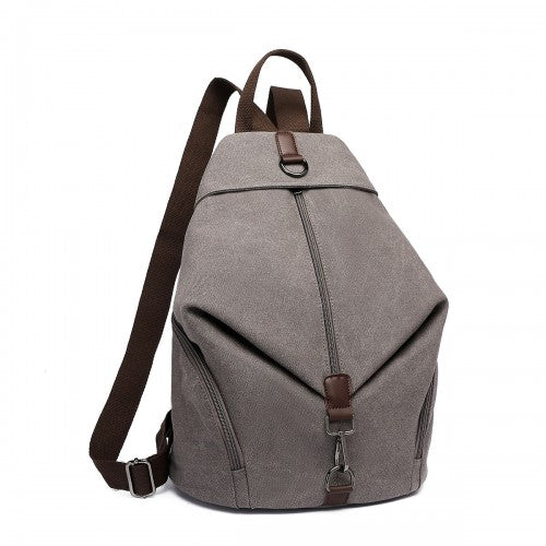 EB2044 - Kono Fashion Anti-Theft Canvas Backpack - Grey