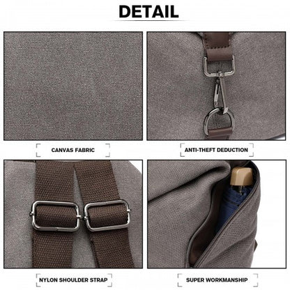 EB2044 - Kono Fashion Anti-Theft Canvas Backpack - Grey