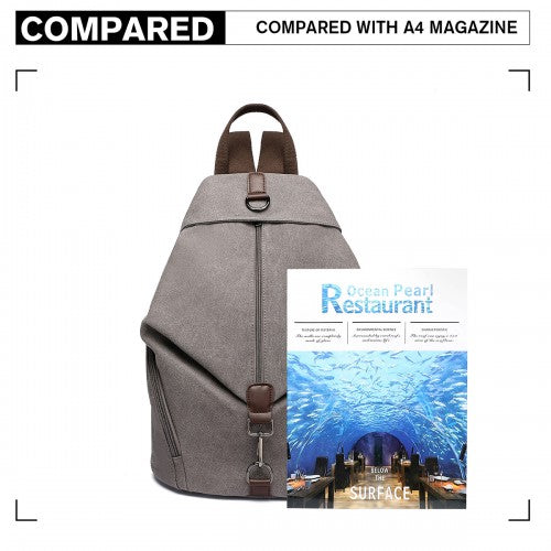 EB2044 - Kono Fashion Anti-Theft Canvas Backpack - Grey