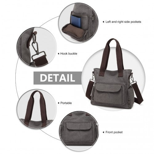 Kono EB2125 grey crossbody bag – detail view 10