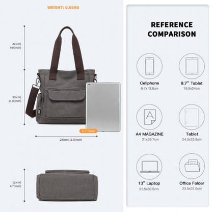 Kono EB2125 grey crossbody bag – detail view 8