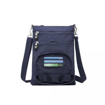 EB2228 - Kono Casual Multi Pocket RFID Blocking Cross body Bag - Navy