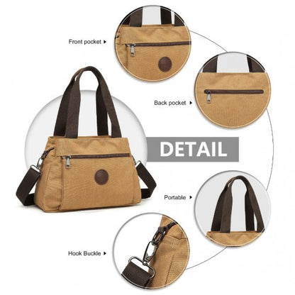 EH2045 - Kono Canvas Multi-Functional Cross Body Bag - Brown