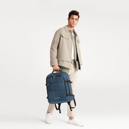 Kono EM2232 navy travel backpack – rear view