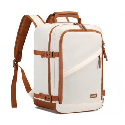 Kono EM2365 beige and brown backpack – front view