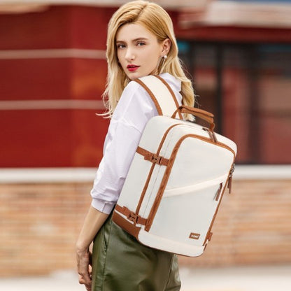 Kono EM2365 beige and brown backpack – detail view 6