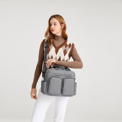 EQ2248 - Kono Durable And Functional Changing Tote Bag - Grey