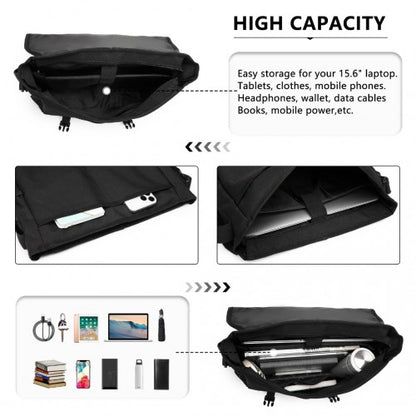 Kono EQ2260 black shoulder bag – detail view 5