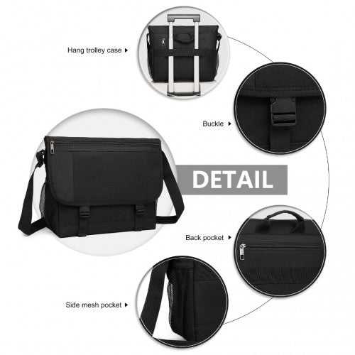 Kono EQ2260 black shoulder bag – detail view 6