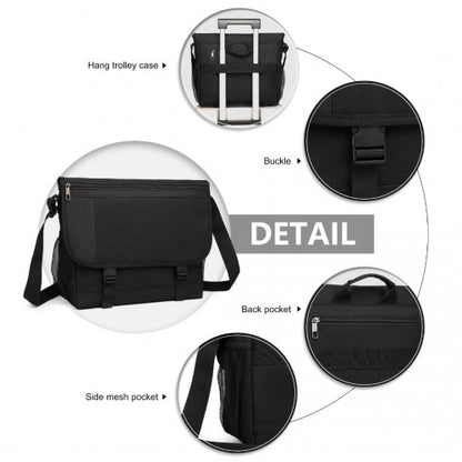 Kono EQ2260 black shoulder bag – detail view 6