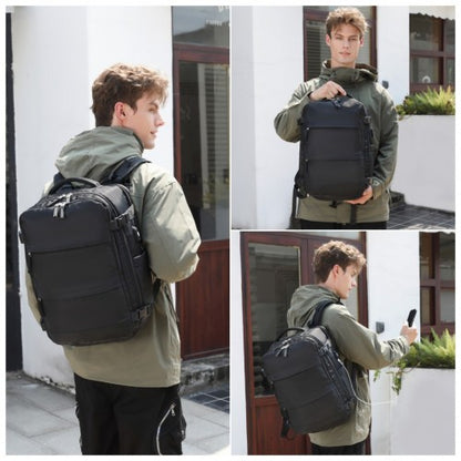 Kono EQ2344 beige and brown travel backpack – detail view 18