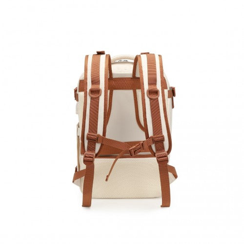 Kono EQ2344 beige and brown travel backpack – detail view 5