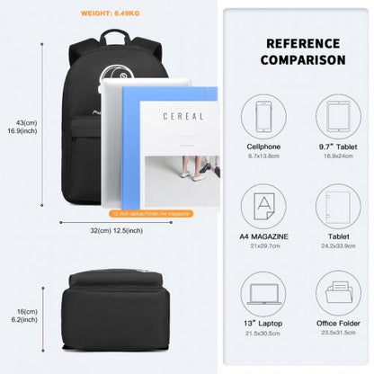 EQ2360 - Kono Durable Polyester Glow-in-the-Dark School Backpack