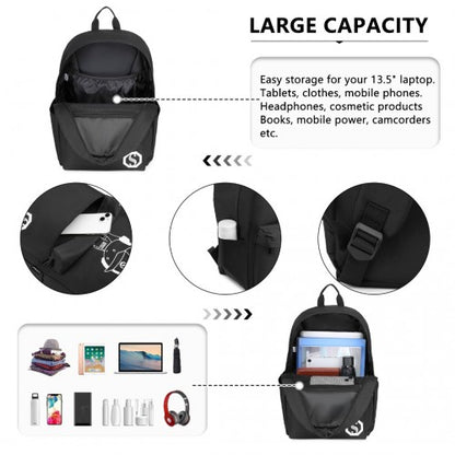 EQ2360 - Kono Durable Polyester Glow-in-the-Dark School Backpack