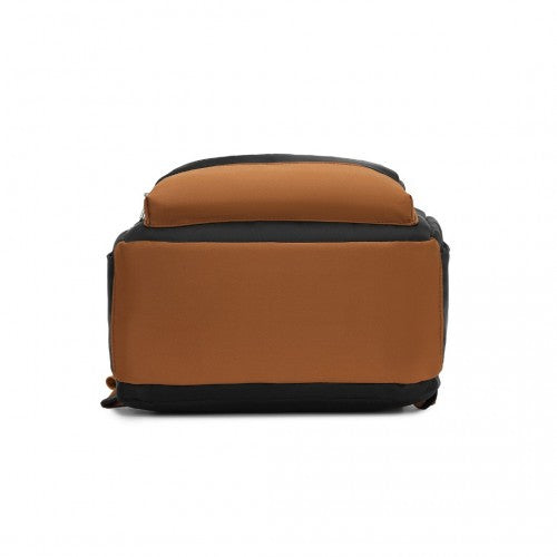 Kono EQ2401 black and brown laptop backpack – detail view 5