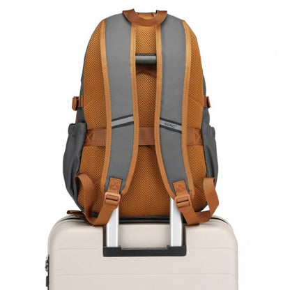 Kono EQ2416 grey and brown backpack – detail view 11