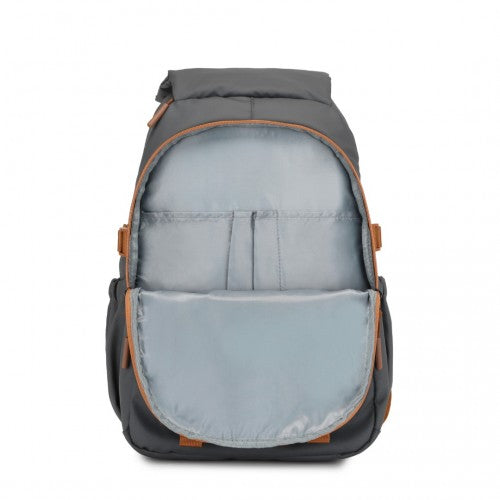 Kono EQ2416 grey and brown backpack – detail view 9