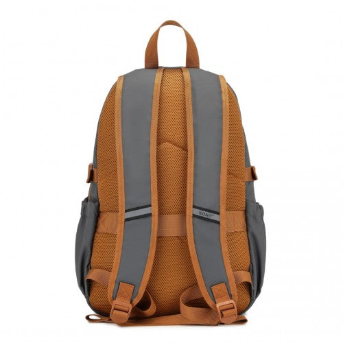 Kono EQ2416 grey and brown backpack – detail view 4
