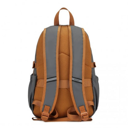 Kono EQ2416 grey and brown backpack – detail view 4