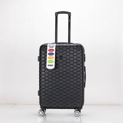 EAGLE Hexagon ABS Hard Shell 4 Wheels Black - Easy Luggage