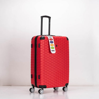 EAGLE Hexagon ABS Hard Shell 4 Wheels Red - Easy Luggage