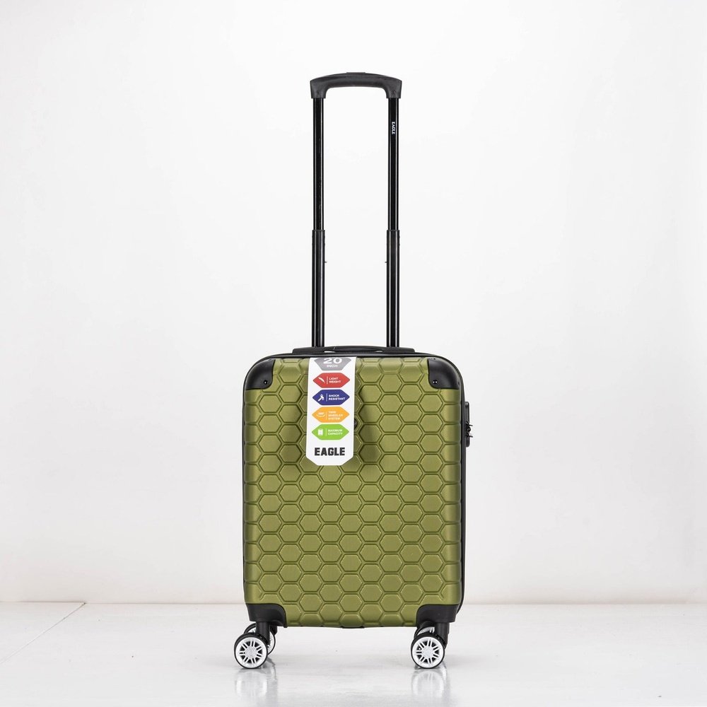 EAGLE Hexagon ABS Hard Shell 4 Wheels Khaki - Easy Luggage