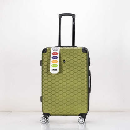 EAGLE Hexagon ABS Hard Shell 4 Wheels Khaki - Easy Luggage