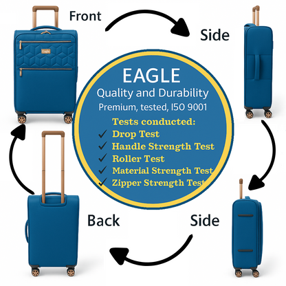 EAGLE Skyper Expandable Softshell Luggage - Super Light, 8-Wheel Spinner - Large