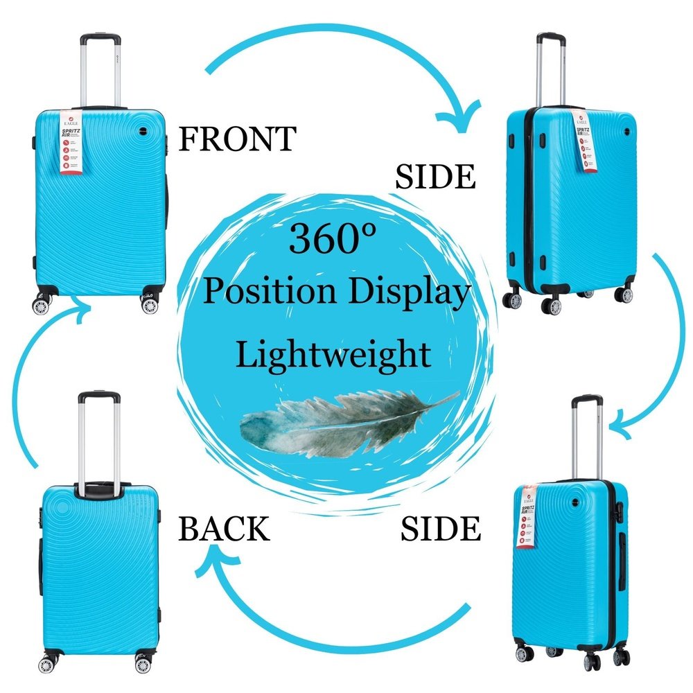 Eagle Air Spritz Lightweight ABS Hard Shell 4 Wheels Teal - Easy Luggage