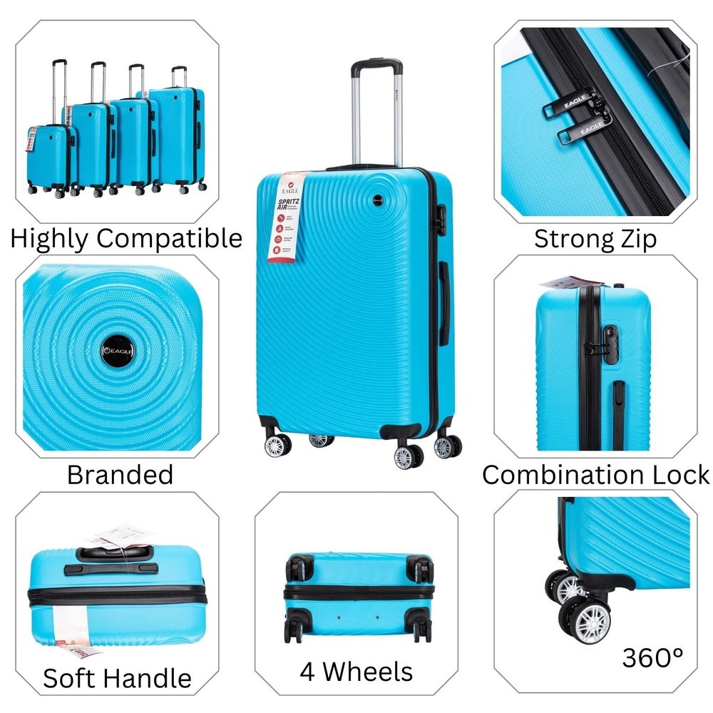 Eagle Air Spritz Lightweight ABS Hard Shell 4 Wheels Teal - Easy Luggage