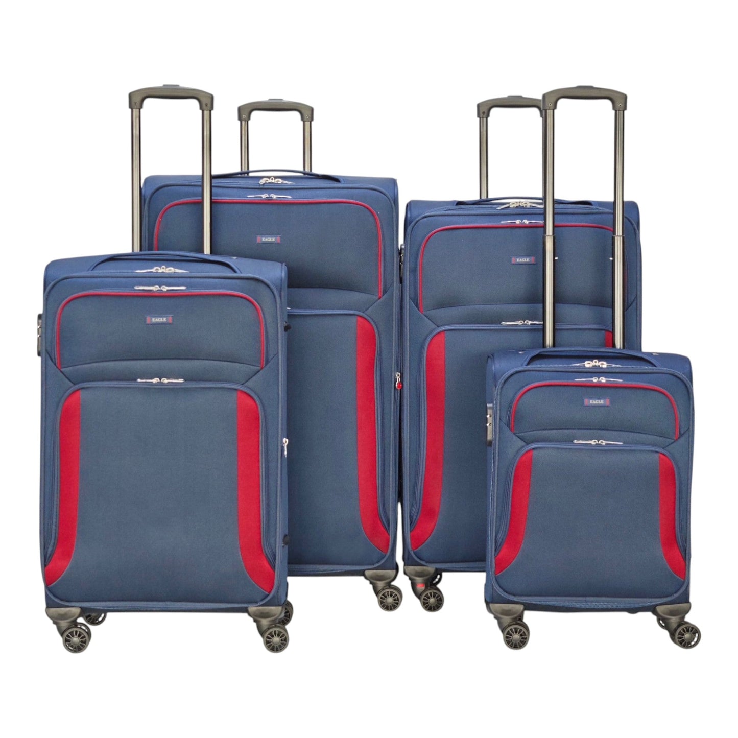 EAGLE - Premium Soft Suitcase with 4 Silent 360° Spinner Wheels, Combination Lock, and Elegant Design - Extra Large