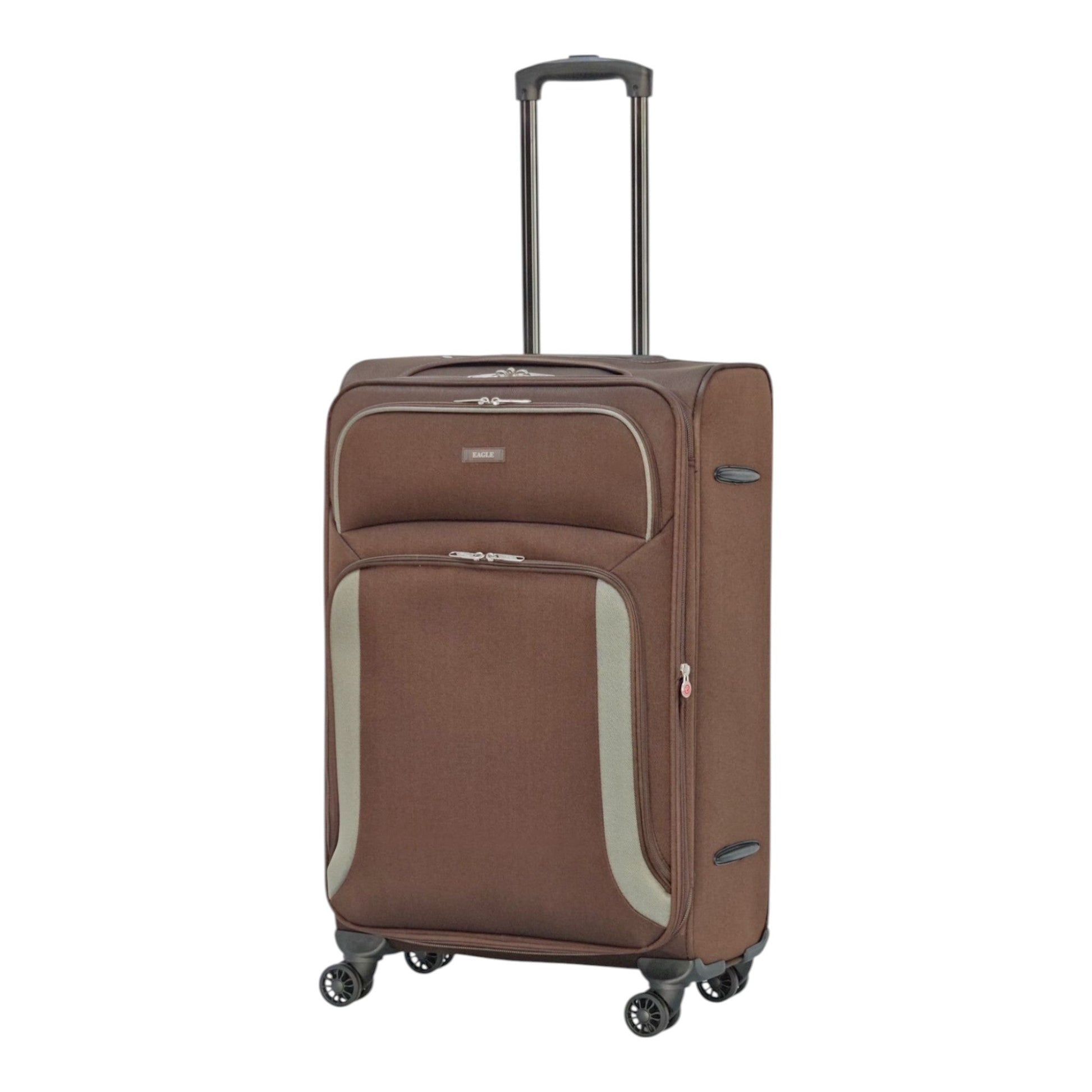 EAGLE - Premium Soft Suitcase with 4 Silent 360° Spinner Wheels, Combination Lock, and Elegant Design - Extra Large