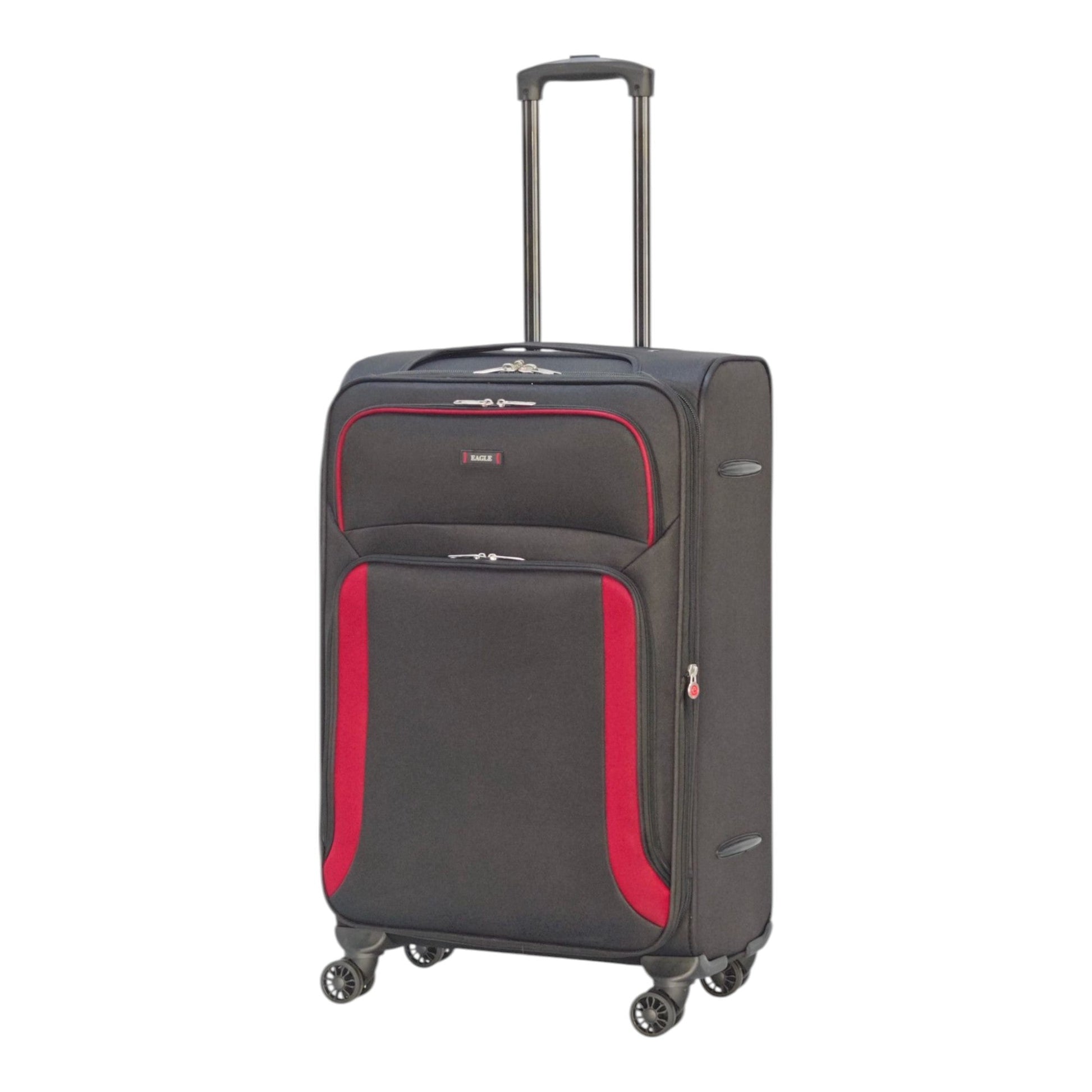 EAGLE - Premium Soft Suitcase with 4 Silent 360° Spinner Wheels, Combination Lock, and Elegant Design - Extra Large