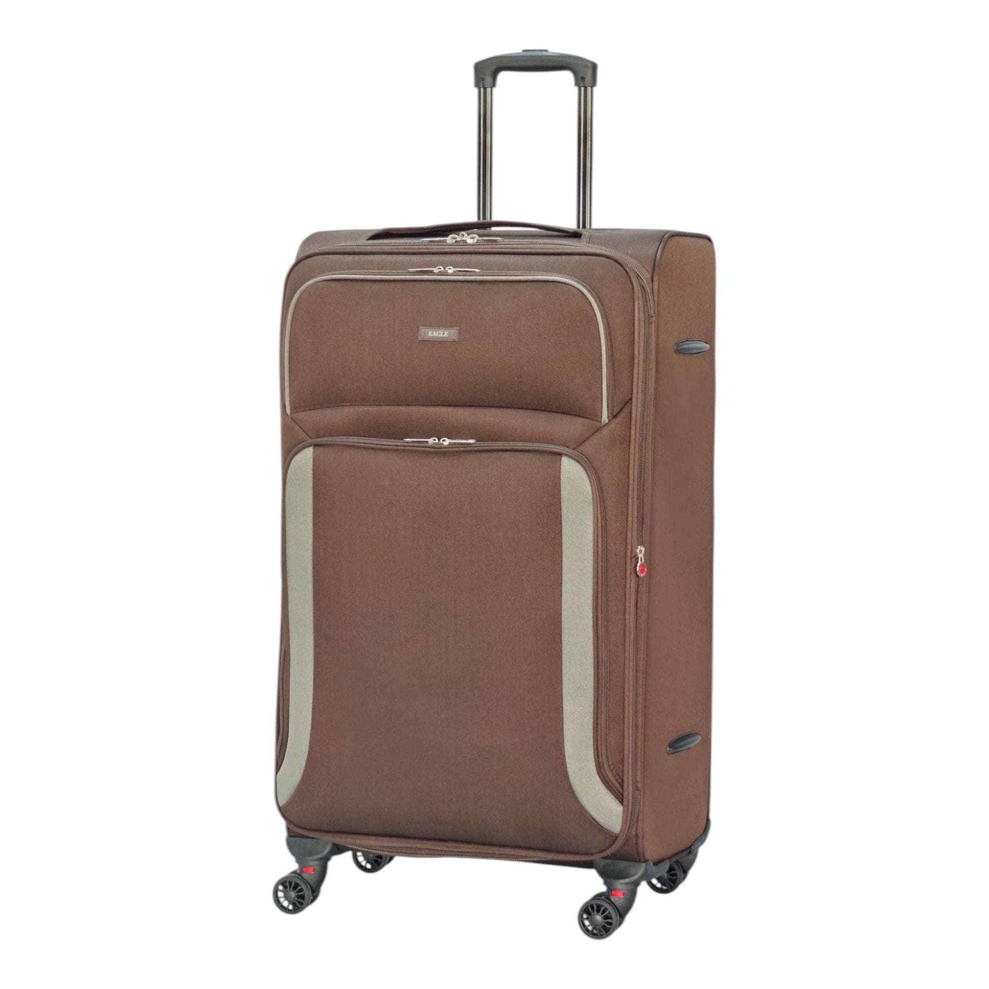 EAGLE - Premium Soft Suitcase with 4 Silent 360° Spinner Wheels, Combination Lock, and Elegant Design - Extra Large